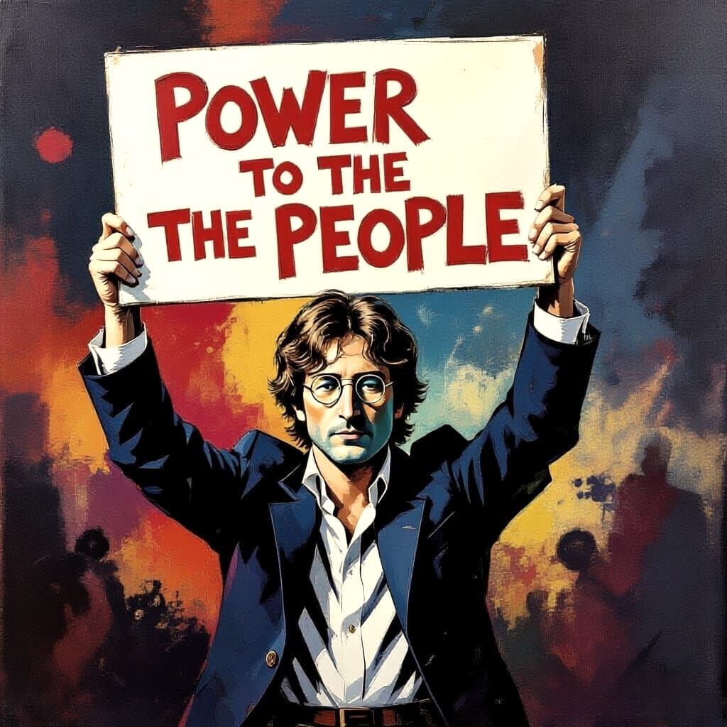 John Lennon Oil Painting: Power To The People