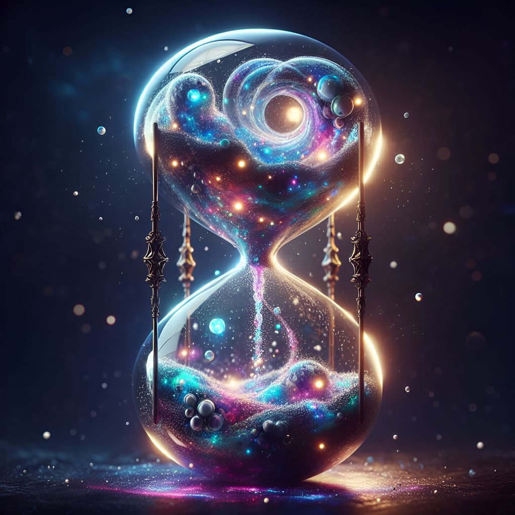 Cosmic Hourglass in Deep Space, Fantastical Concept Art