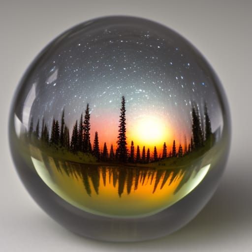 Northern Lights Captured in Glass Orb