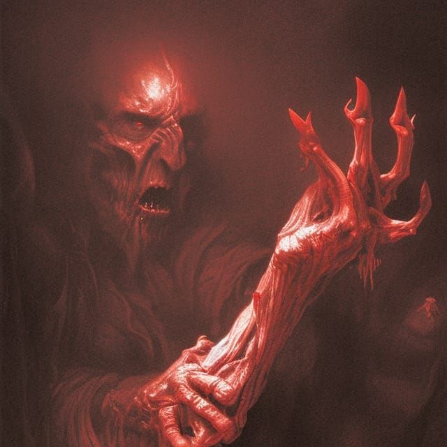 Menacing Hands of Diablo in Horror Style