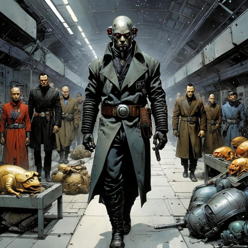 Intergalactic Black Friday in Enki Bilal Style