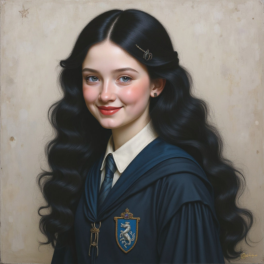 Ravenclaw Girl Portrait in Expressionist Style