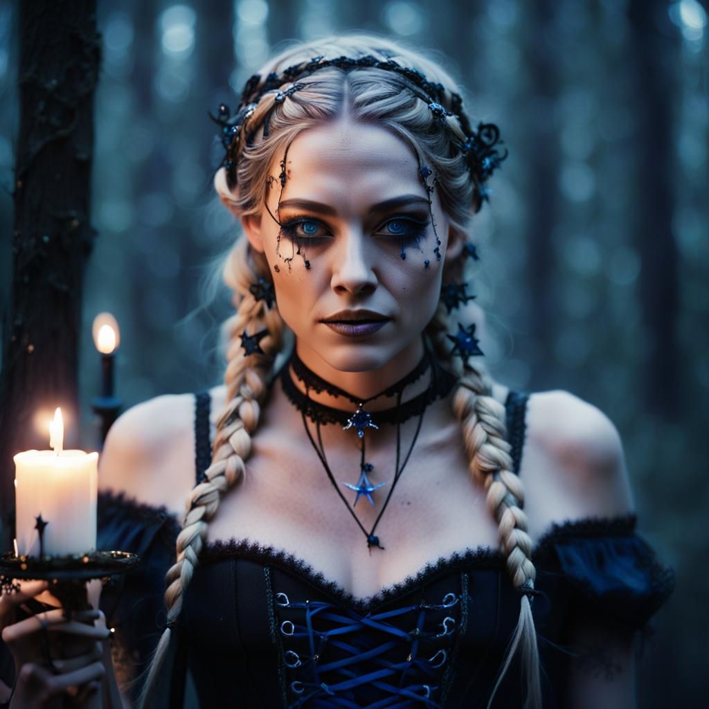 Norwegian Witch Portrait in Dark Fantasy Style