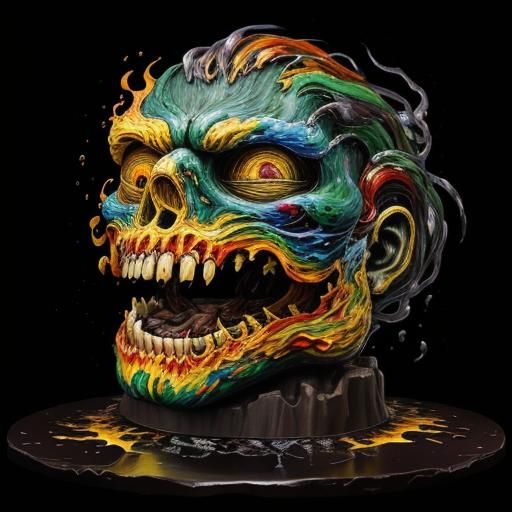 Monster Wave: An Expressionist Oil Painting