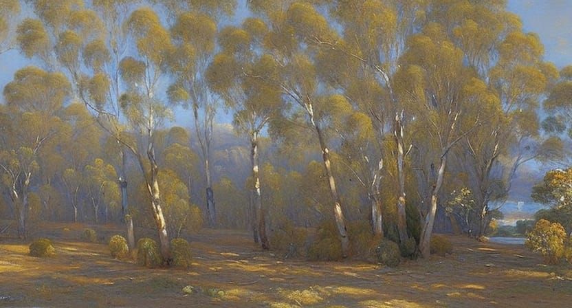 Wombat in Winter Landscape as Oil Painting