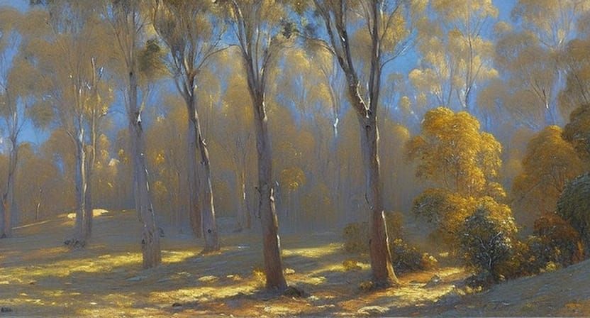 Wombat in Winter Landscape as Oil Painting