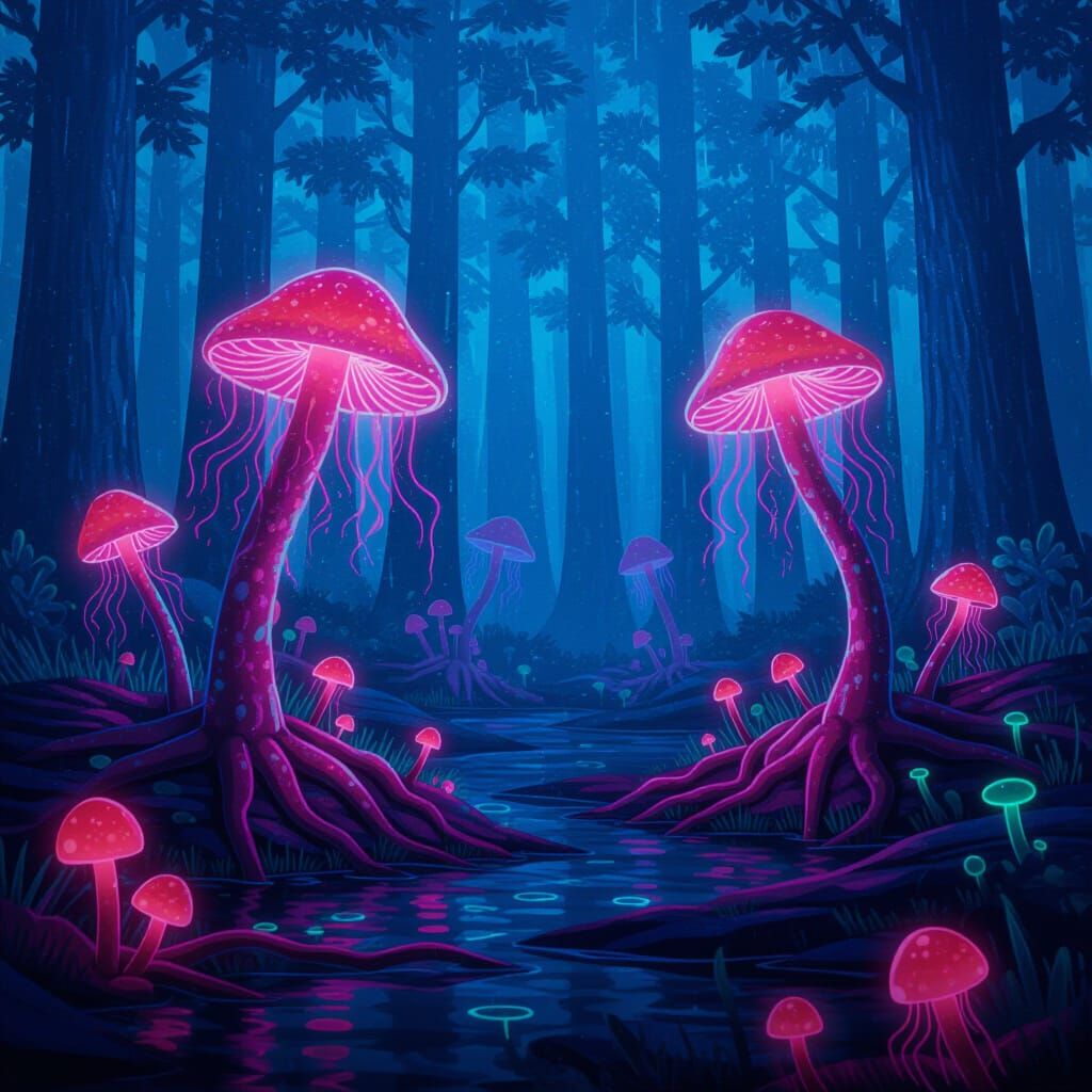 Neon Rain Infected by Cordyceps