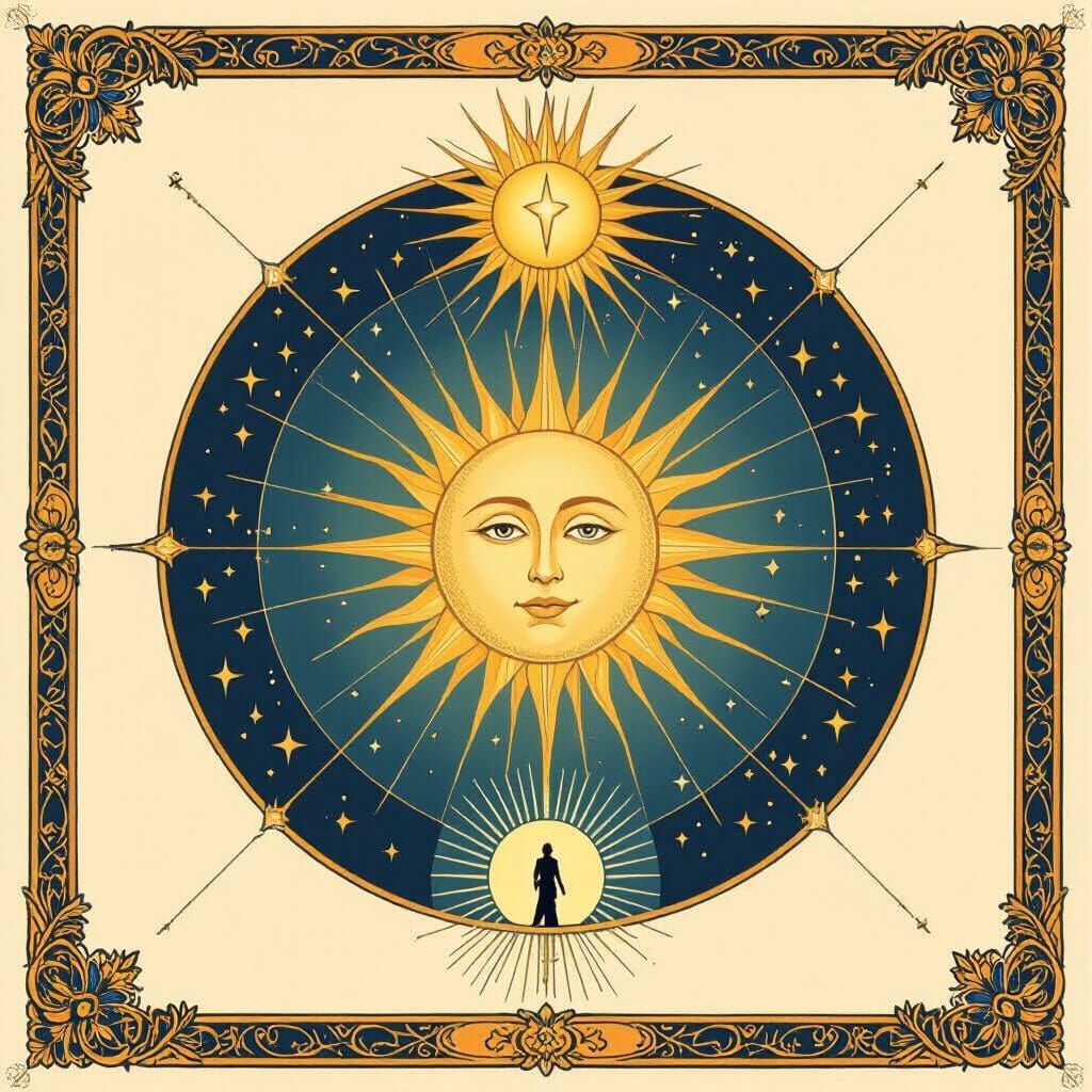 Spiritual Diagram: Luminous Heart Connects to Suns and Pyram...