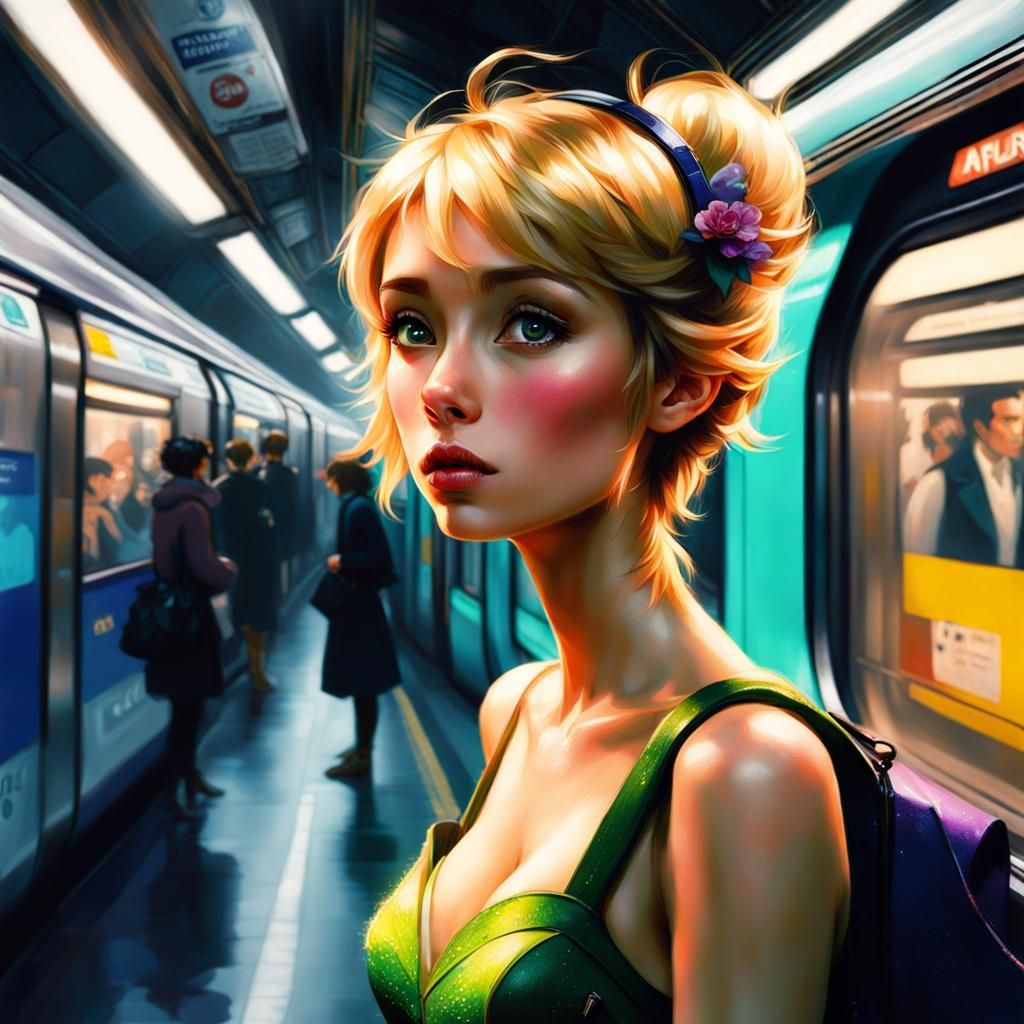 Expressionist Tinkerbell at London Tube Station