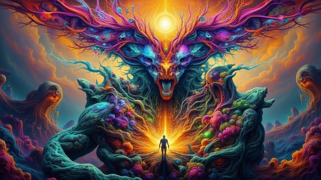 Hatching from Egg on Floating Island in Storm