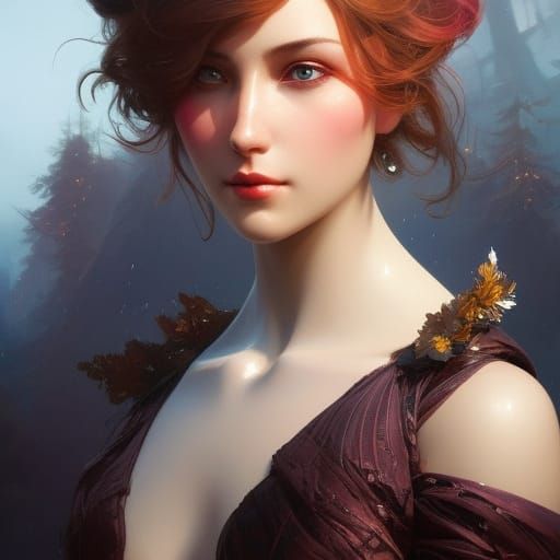 Gorgeous Robot Girlfriend Portrait in Cyberpunk Style