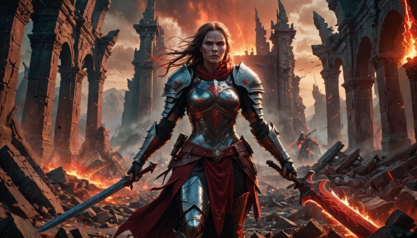 Goddess of War in Fantasy Art Style