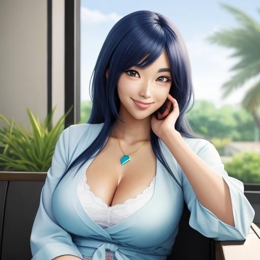 Realistic Anime Girl with Voluptuous Figure