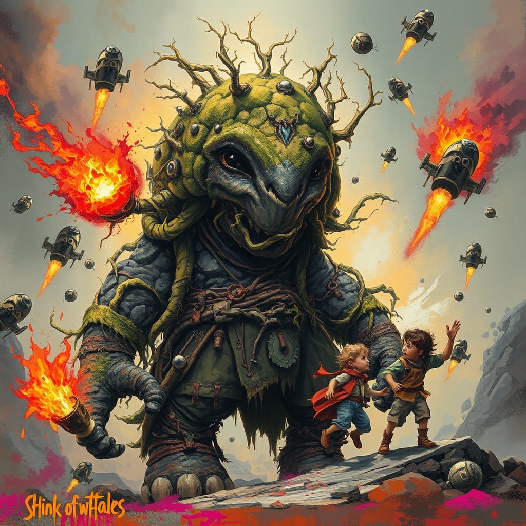 Moss Monster Shields Children: Polychromatic Graffiti Art