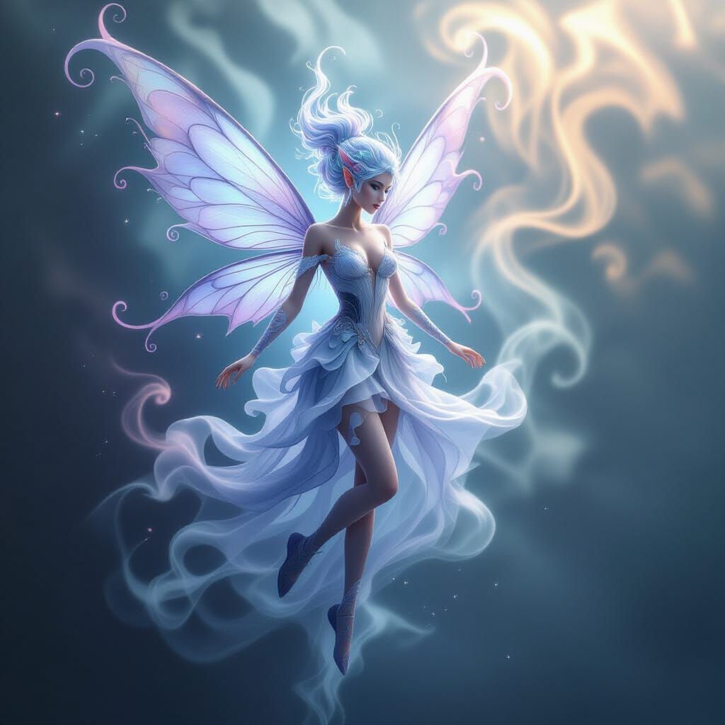 Ethereal Smoke Fairy in Fantastical Concept Art Style