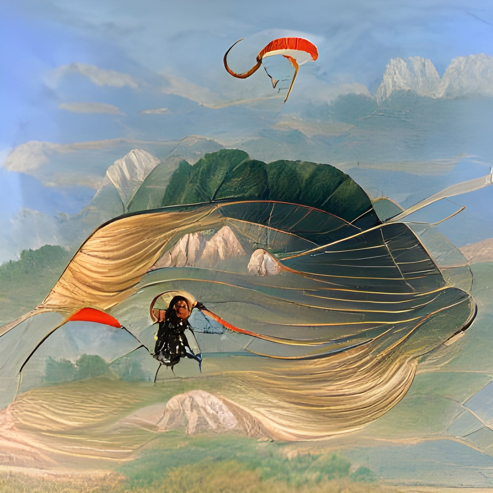 Man Paragliding Adventure