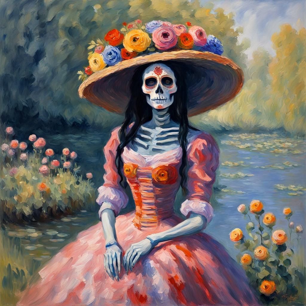 La Muerte as Impressionist Gouache Masterpiece