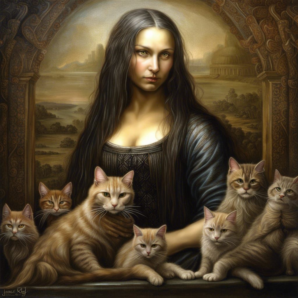 Portrait of a Crazy cat lady