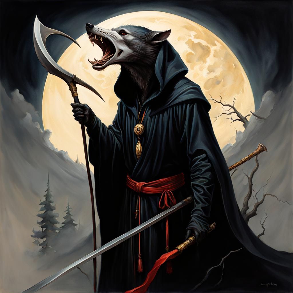 Grimdark Lycanthrope in Carpathian Landscape