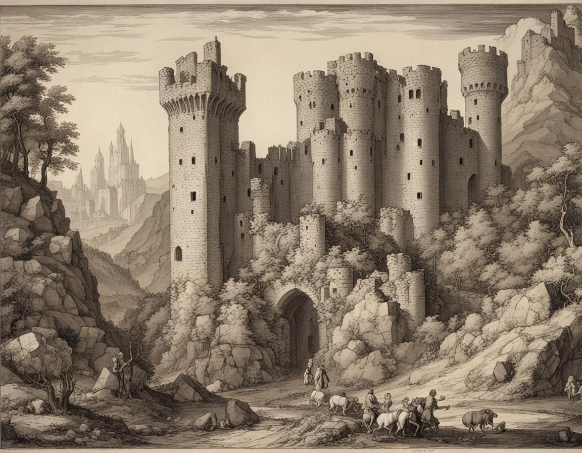 Medieval Castle Ruins in Renaissance Style