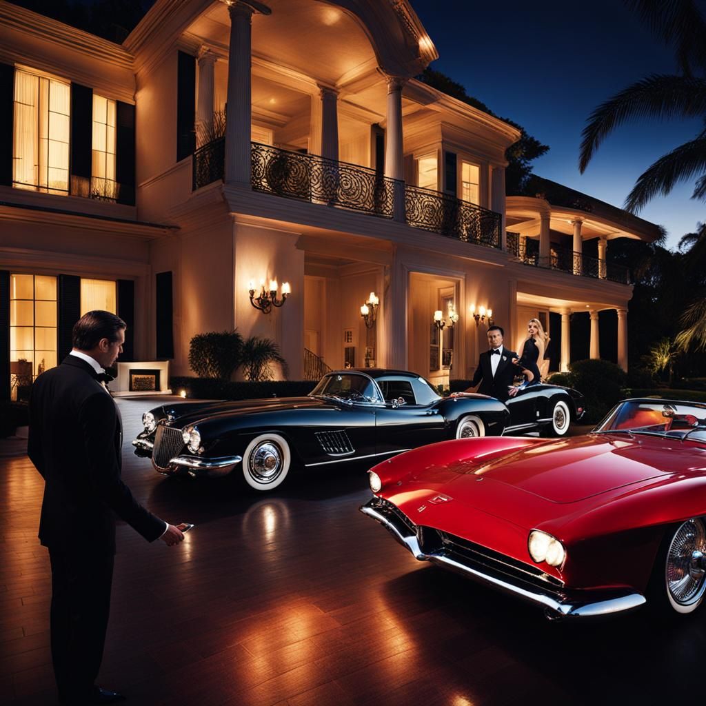 Opulent Gambling Scene with City Lights