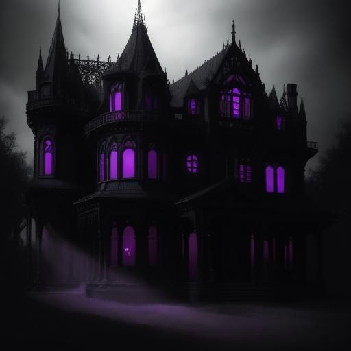 Beautiful purple gothic house with black accents& gothic vibes& victorian vibes& ethereal vibes& elegance vibes& beautif...