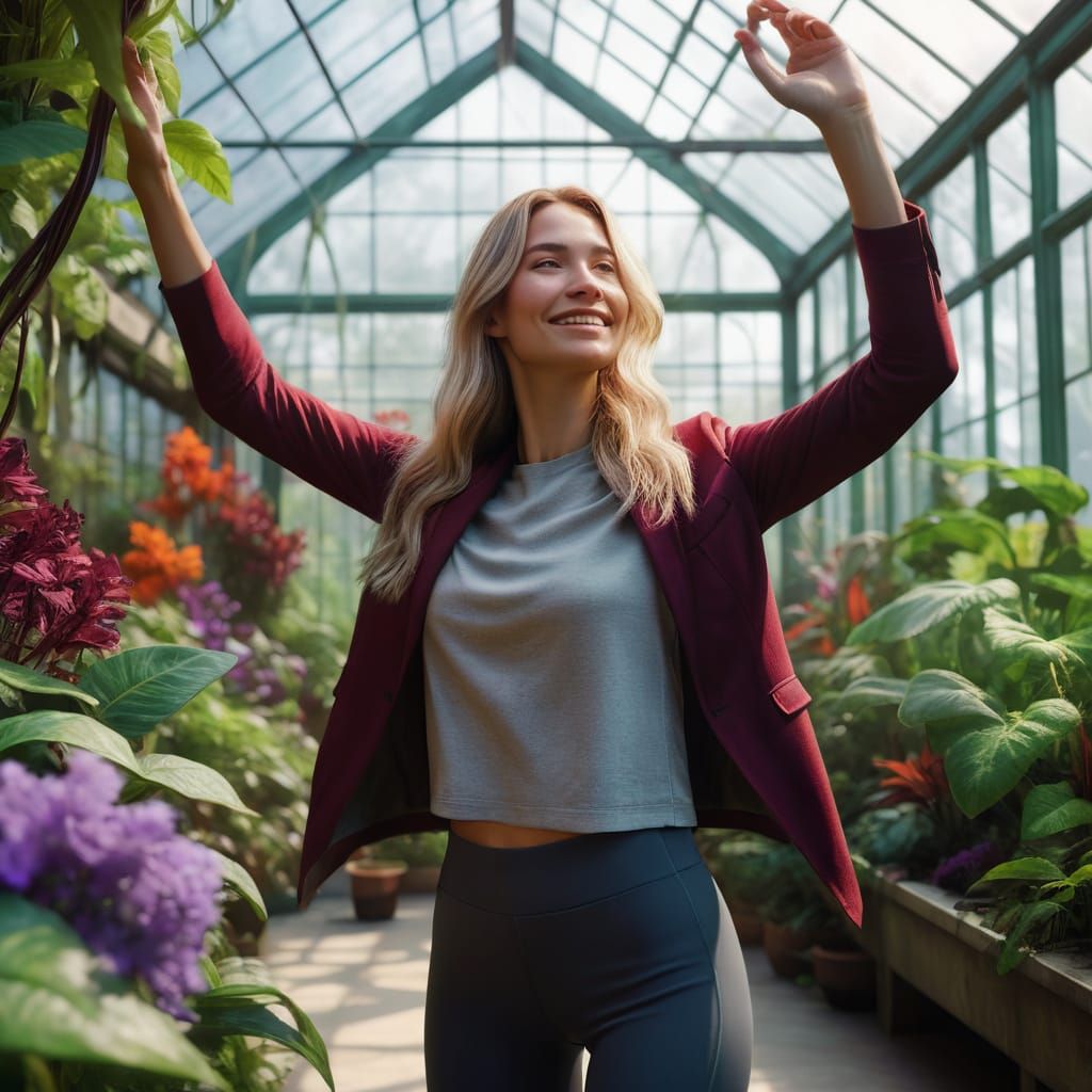 Ethereal Botanical Goddess in Vibrant Garden