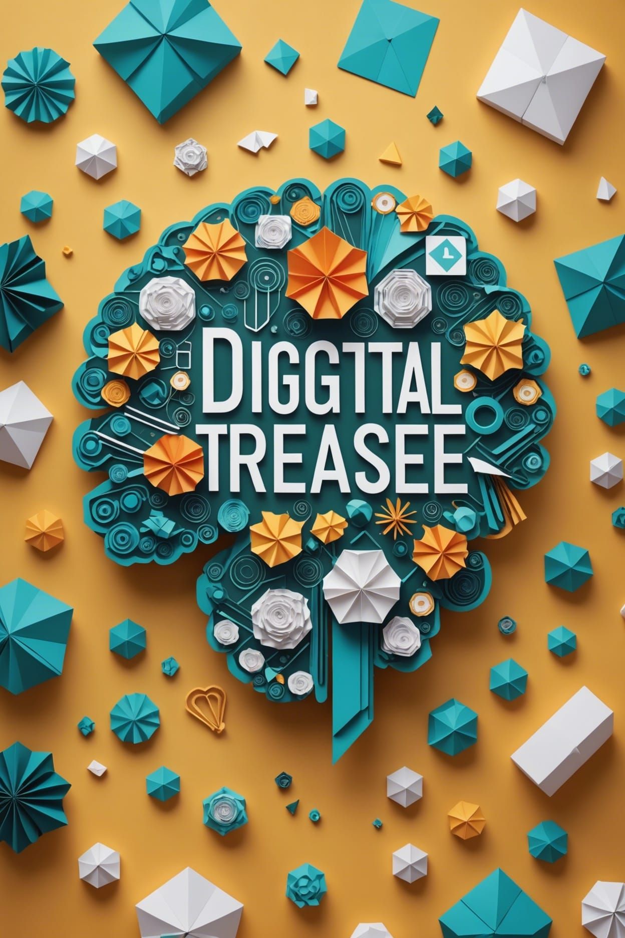 Digital Treasure Brain: Origami Papercraft Tech Design