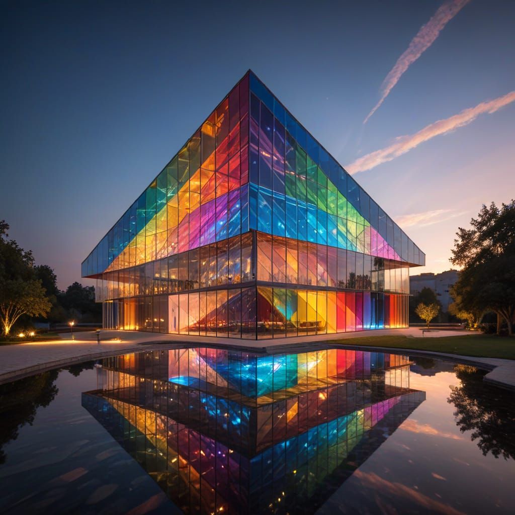 Prism Palace with Multicolored Light Reflections