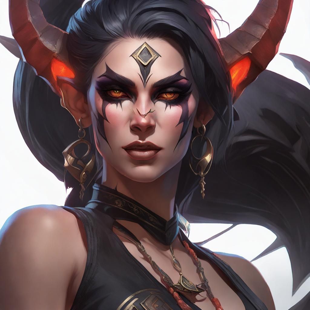 High Fantasy Warlock Portrait in Artgerm Style
