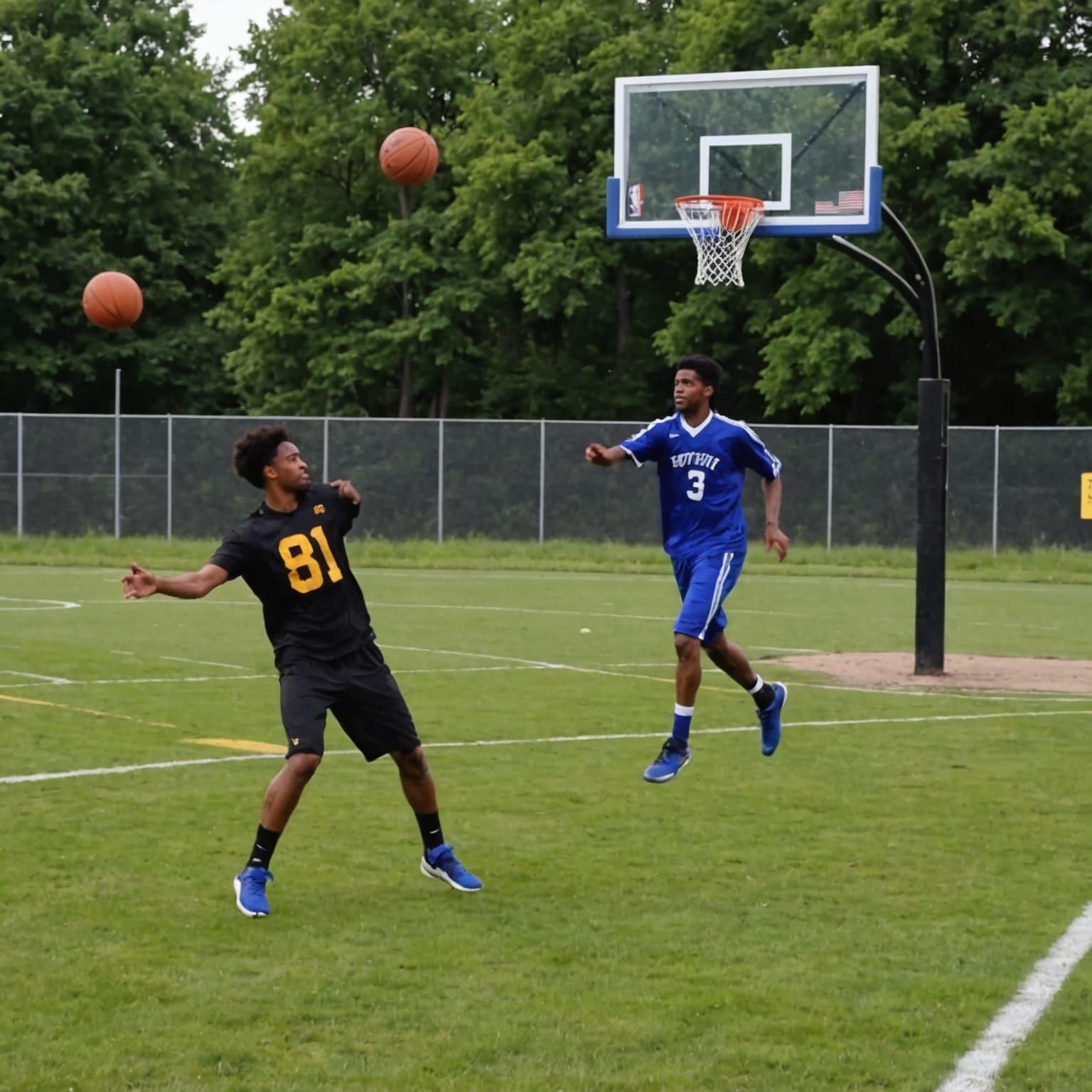 Sentient Basketball Plays Football