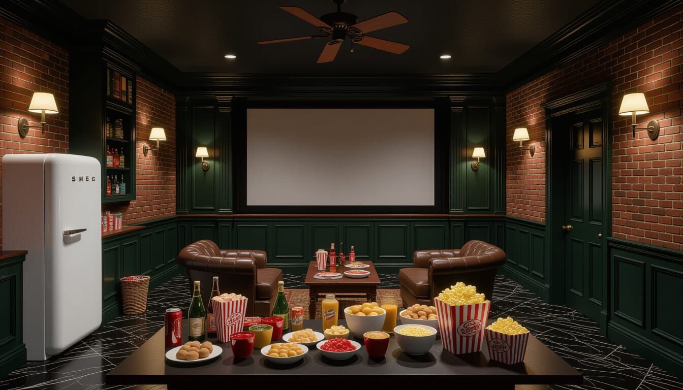 Victorian Cinema Room with Modern Amenities