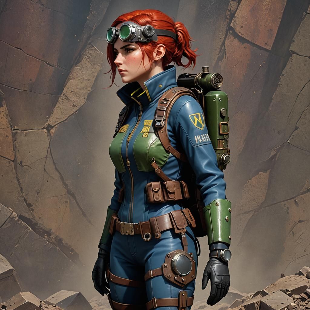 Steampunk Vault Girl in Wasteland: Anime Style