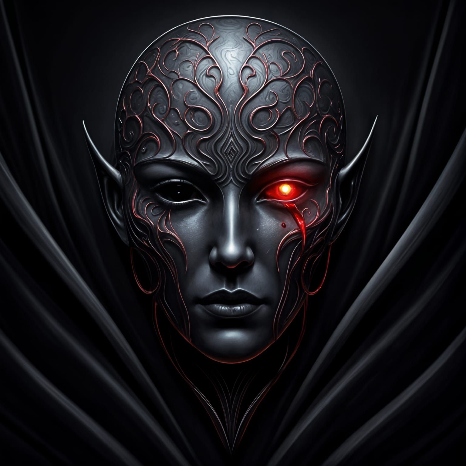 Drow Goddess Mask: Sacred Symbol in Gothic Style