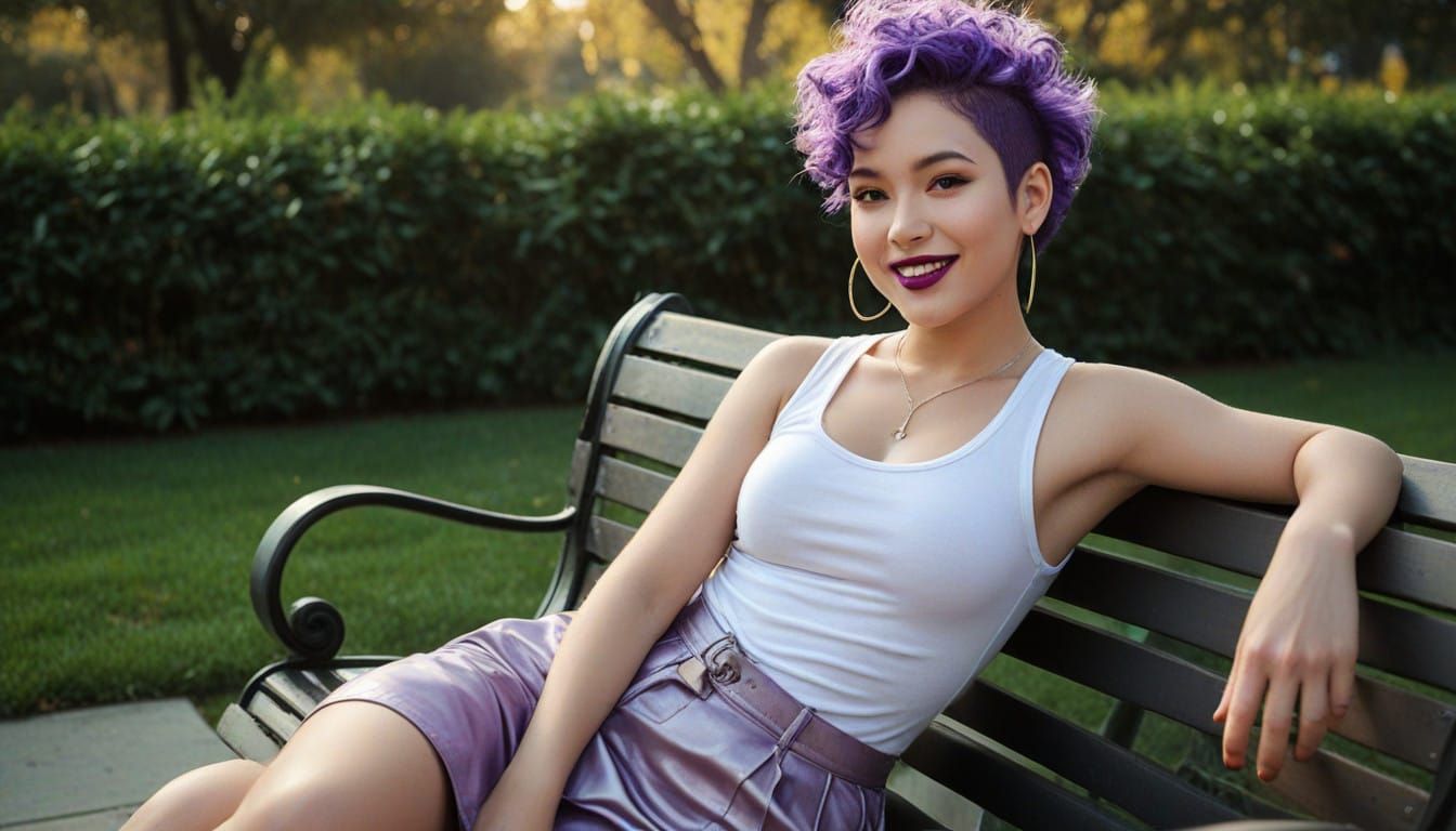 Vibrant Purple Beauty in a Sunlit Park