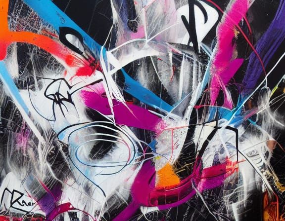 Energetic Abstract Graffiti Art in Futura Style