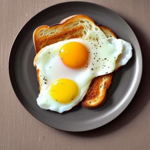 Fried Eggs, Pepper, and Buttered Toast