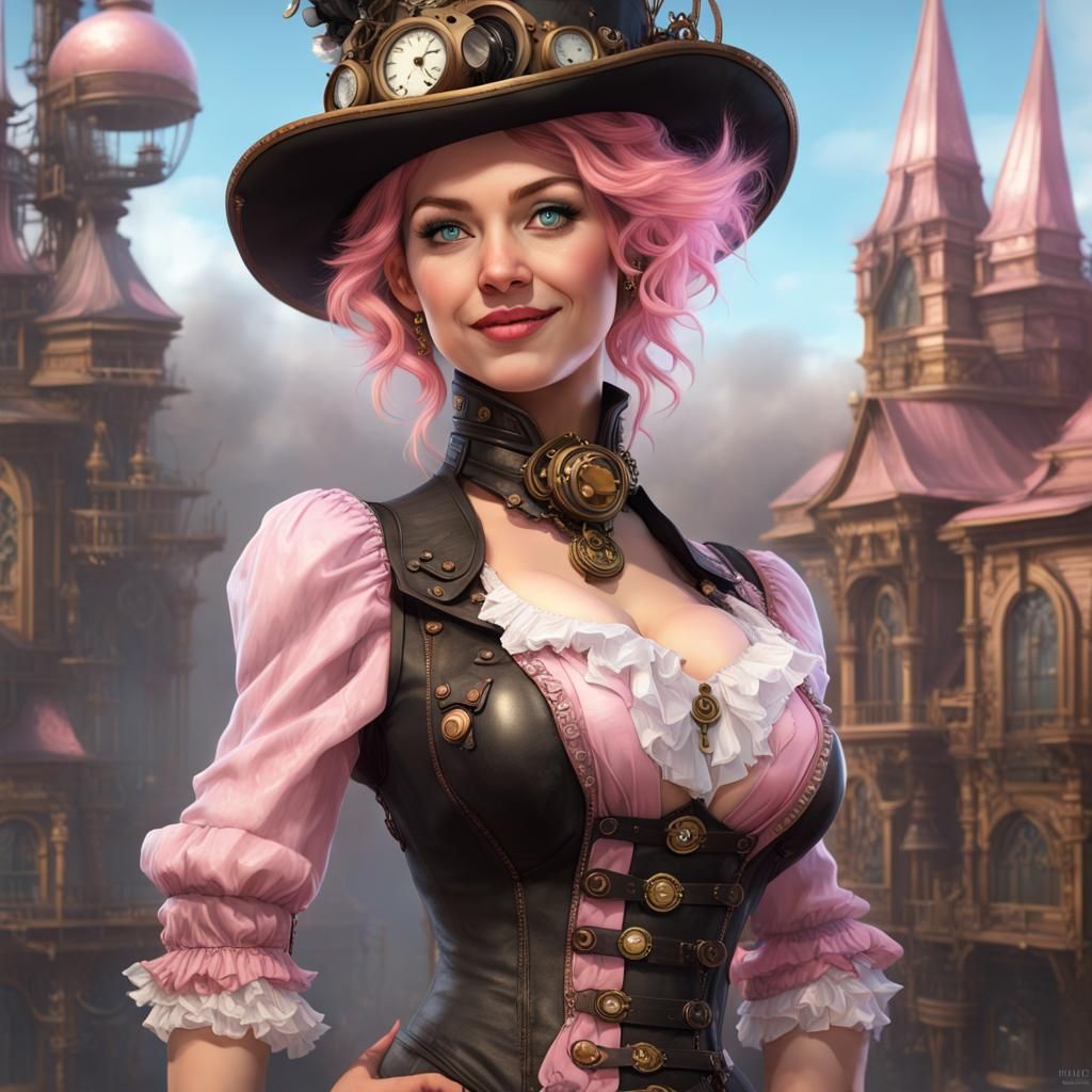 Enchanting Steampunk Woman Portrait in 4K