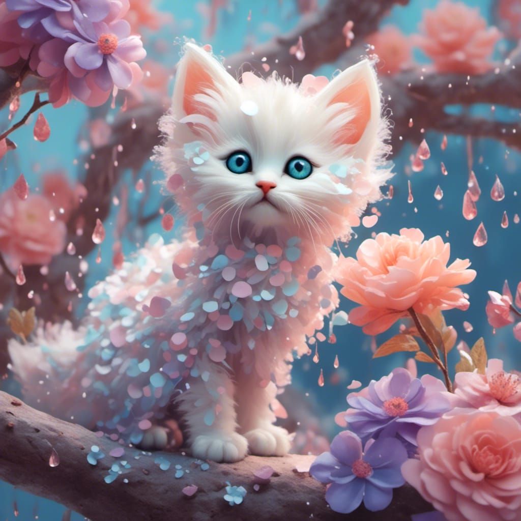 Elegant Kittens Portrait in Pastel Colors
