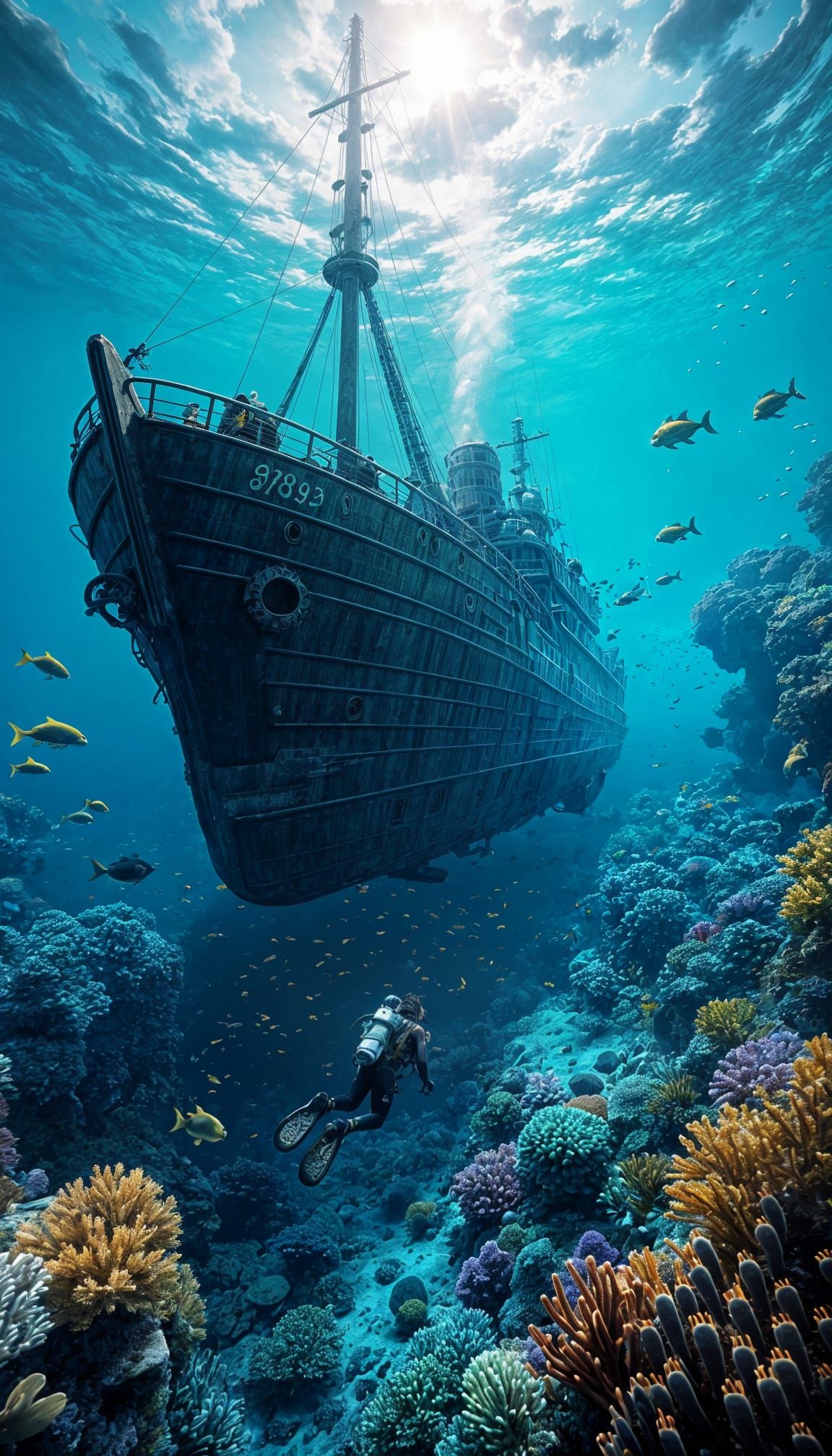 Sunken Ship Adventure: Underwater Cinematic 3D Rendering