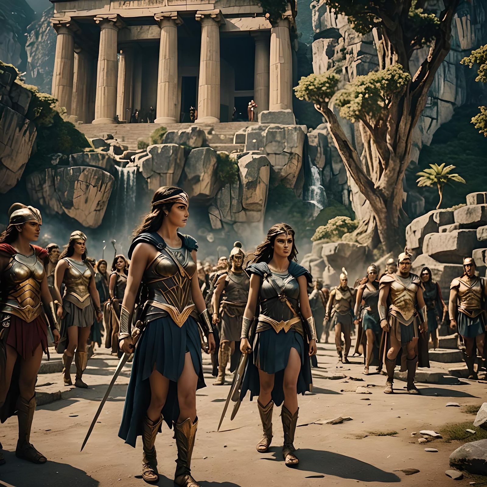The Amazon Warriors in Themyscira
