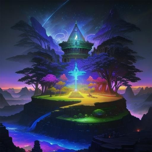 Greek Sphinx on Thebes Road: Colorful Matte Painting