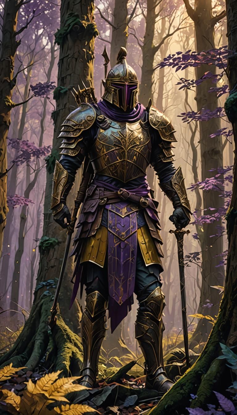 Heroic Spearmen in Mystical Forest Concept Art