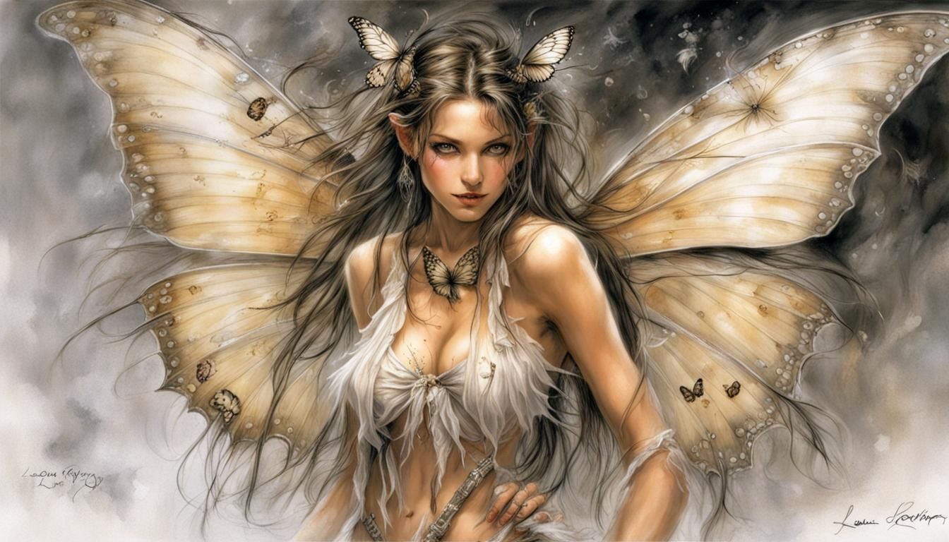 Joyful Butterfly Fairy in Splash Art Style