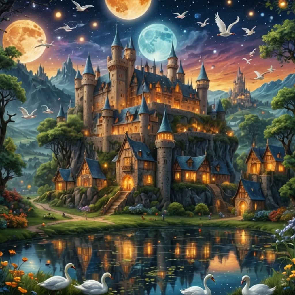 Magical Medieval Castle with Elves and Fairies