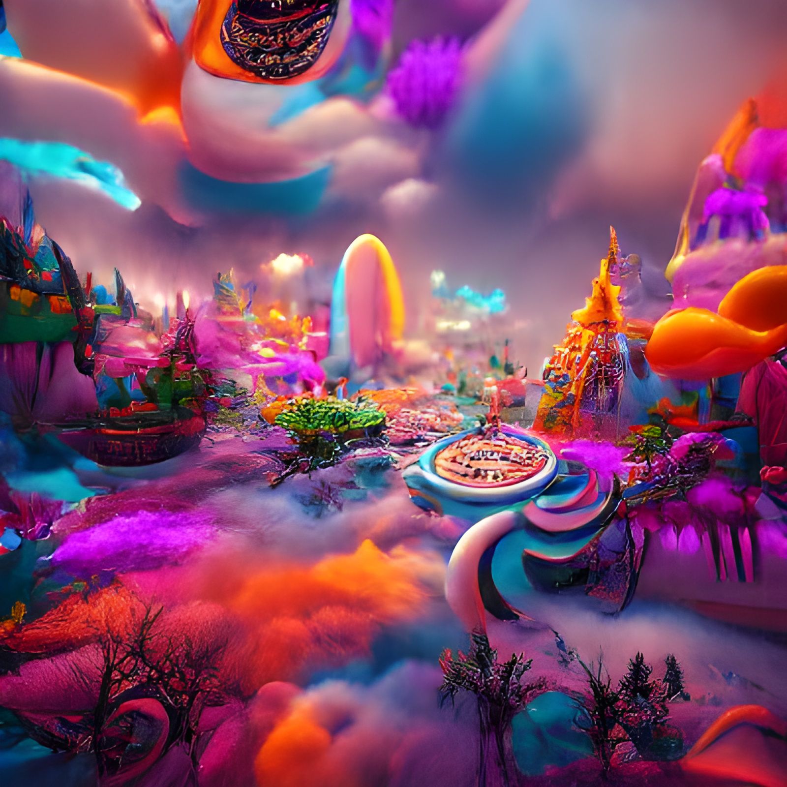Psychedelic Wonderland Concept Art in 8K