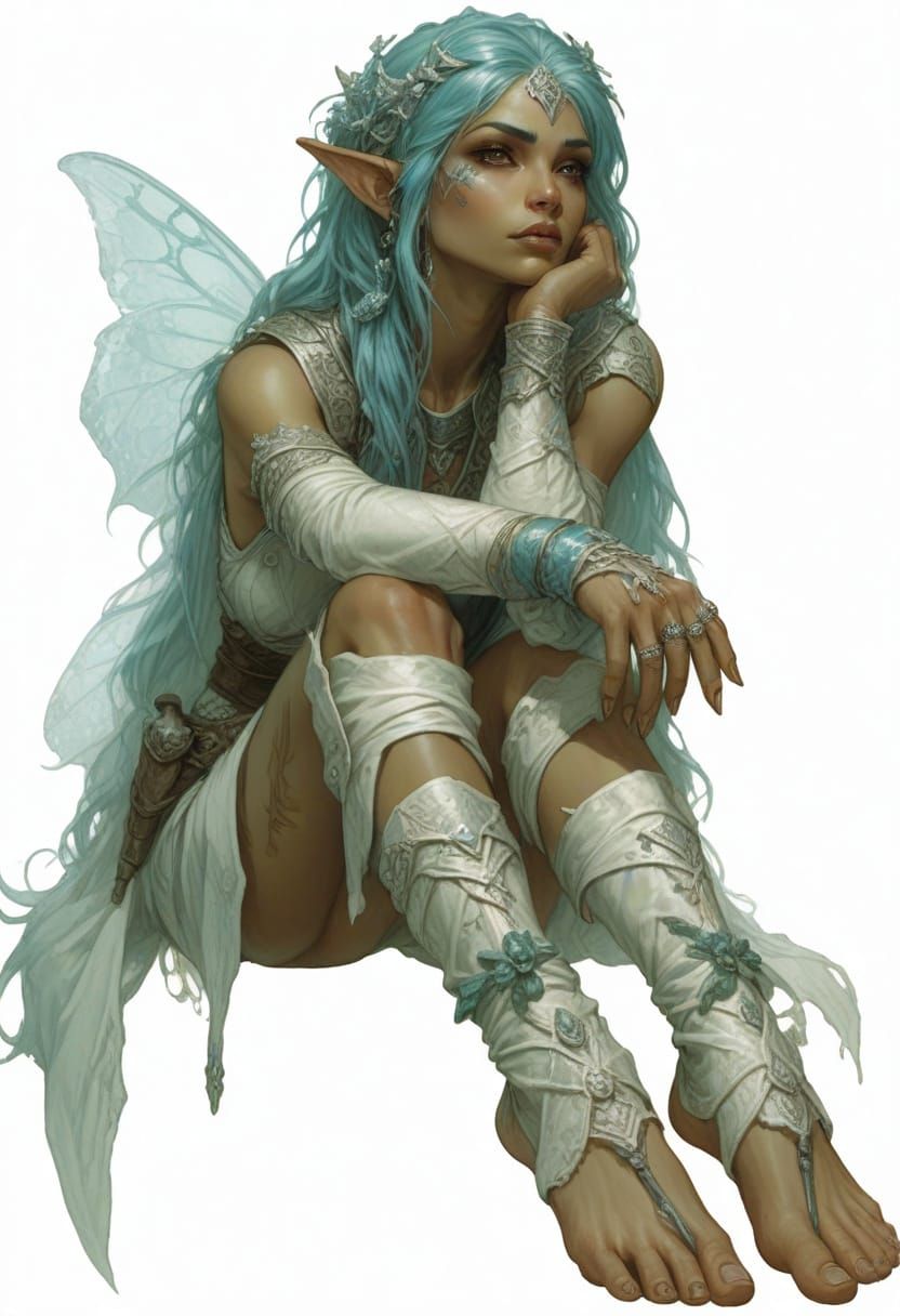 Winter Pixie Illustration in Heroic Fantasy Style