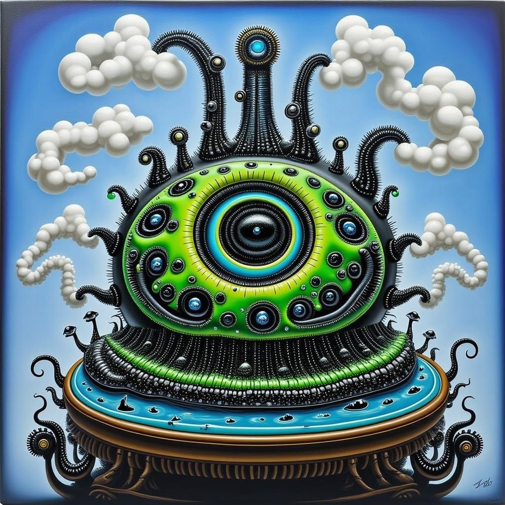 Surreal Ferrofluid Castle Structure