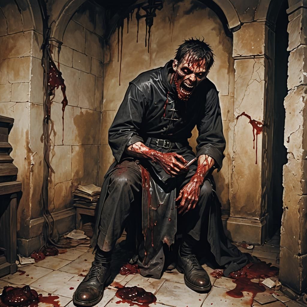 Tormented Youth in Dark Church: Unreal Engine 5 Art