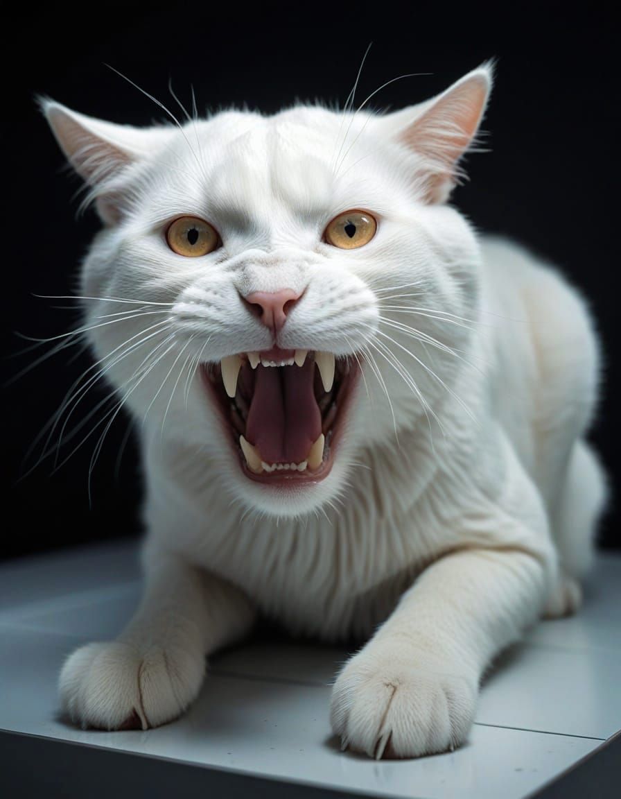 Hyperrealistic Portrait of a Cat in a Laboratory